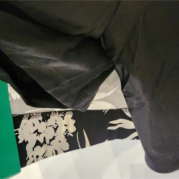 New S.C. & Co. Tropical Print Black & White Mini Skirt Lycra Lined Shorts XL - Picture 9 of 10